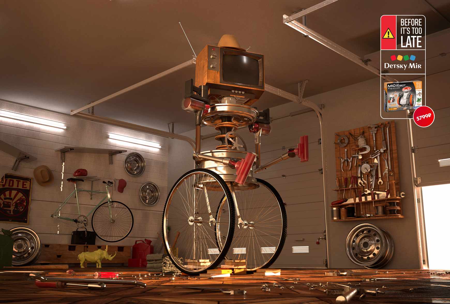Detsky Mir Print Ad - Garage - Robot 