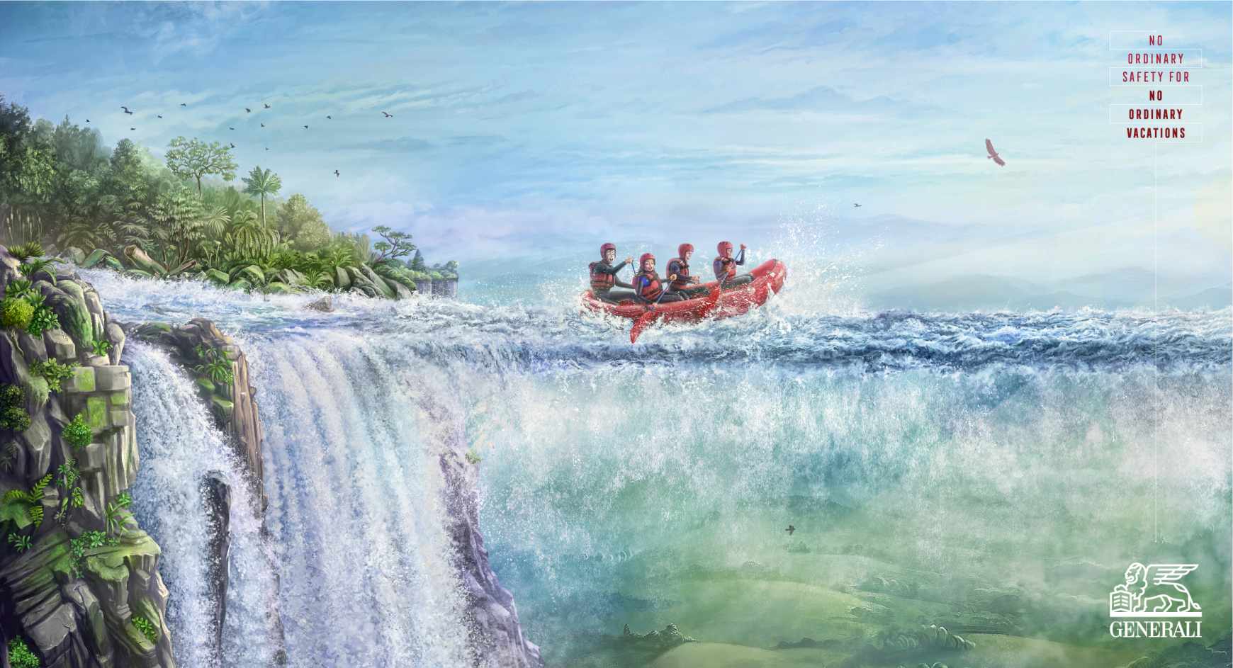 Generali Print Ad - No Ordinary - Rafting 