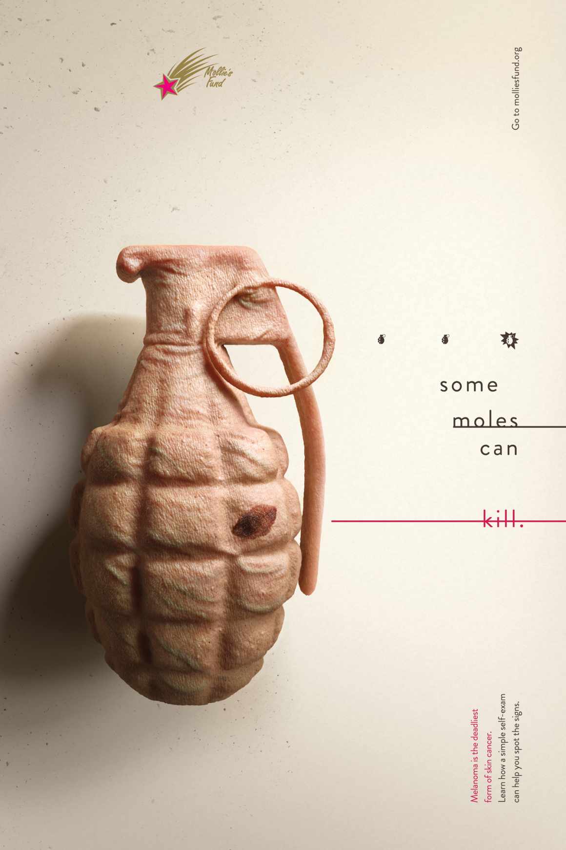 Mollie’s Fund Print Ad - Skin Bombs - Grenade