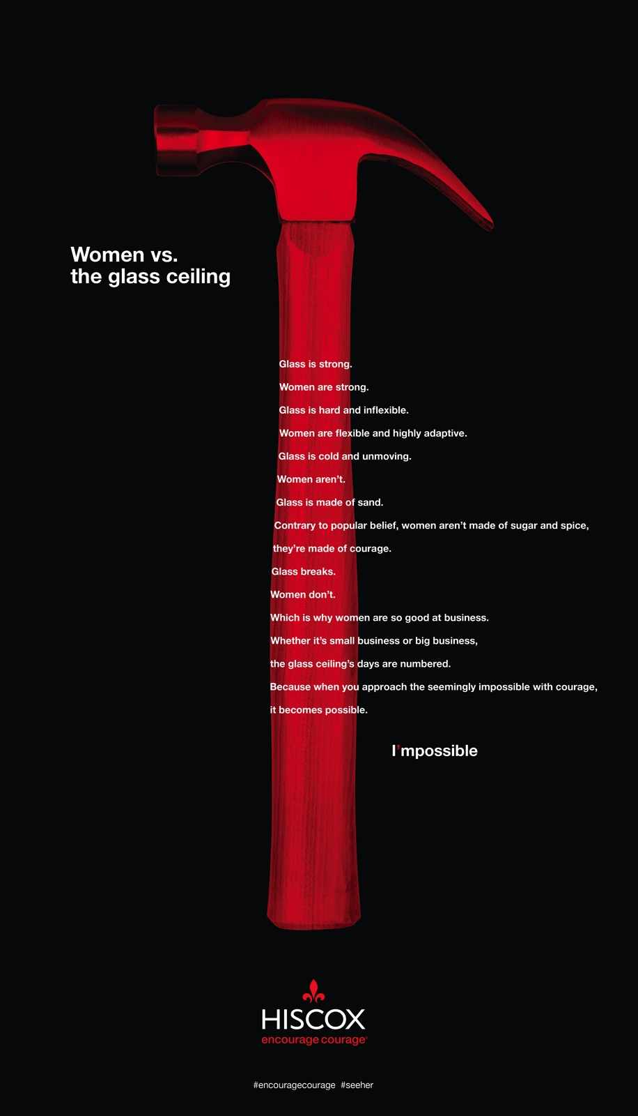 Hiscox Print Ad - Women vs. The Glass Ceiling