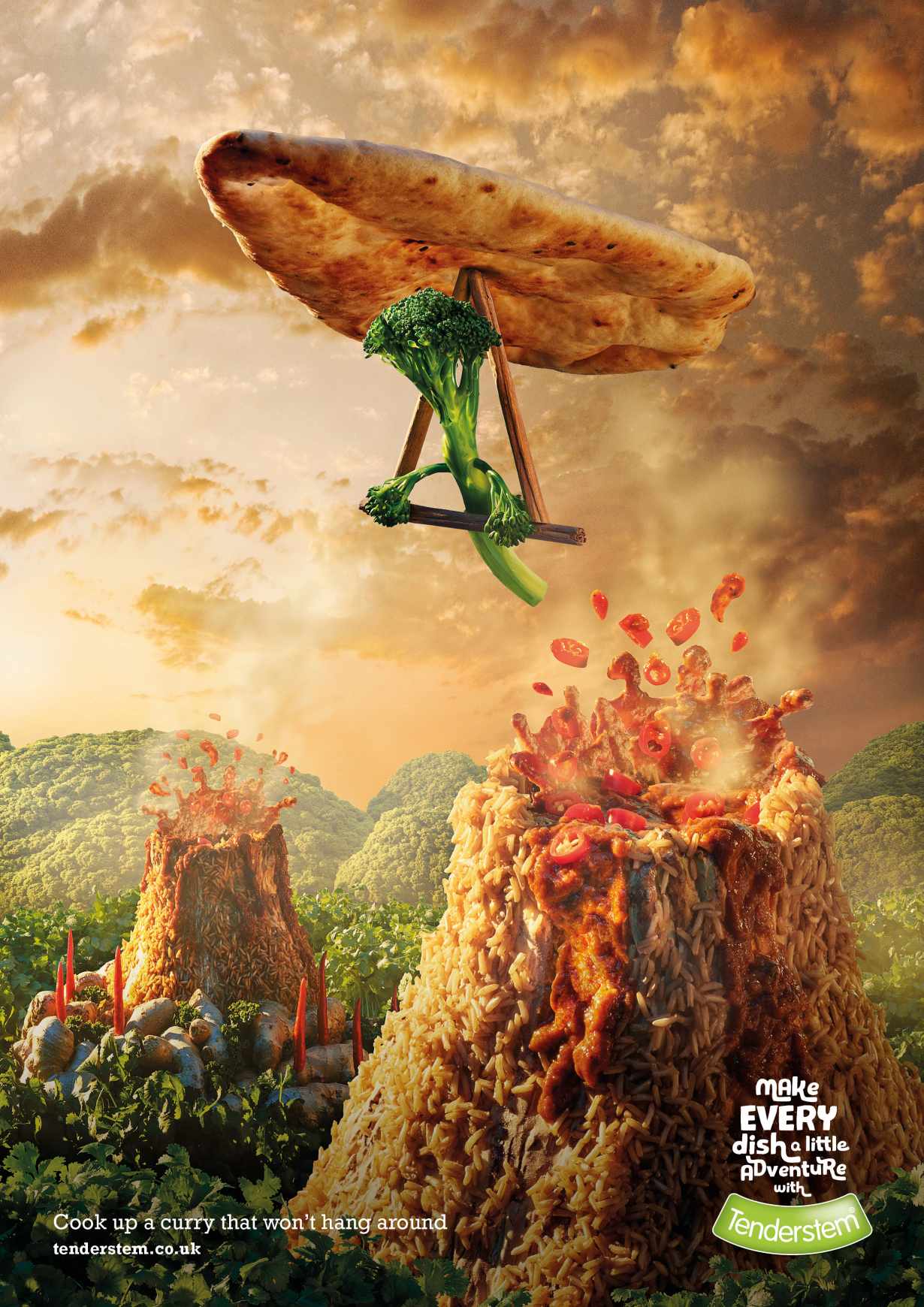 Tenderstem Print Ad - Hang Gliding