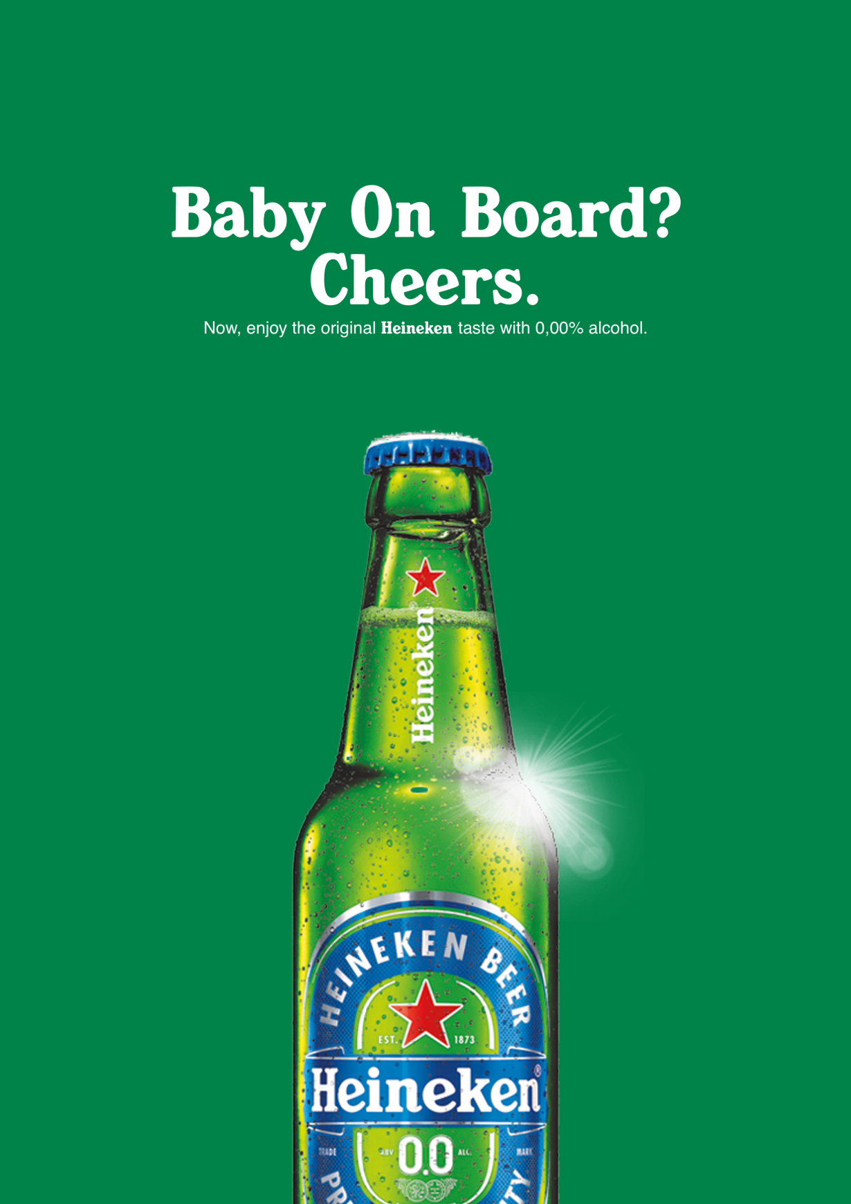 Heineken Print Ad - Baby on Board? Cheers.
