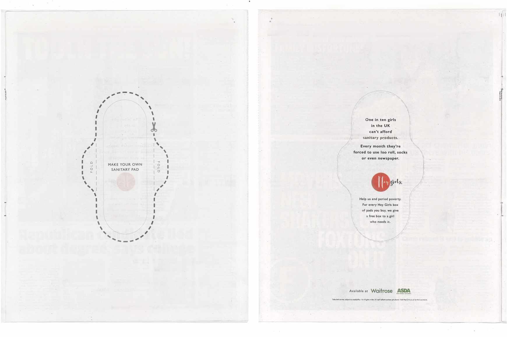 Hey Girls Print Ad - The Pad Ad