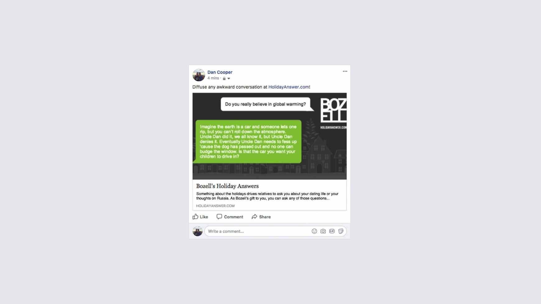 Bozell Direct Ad - Holiday Answer