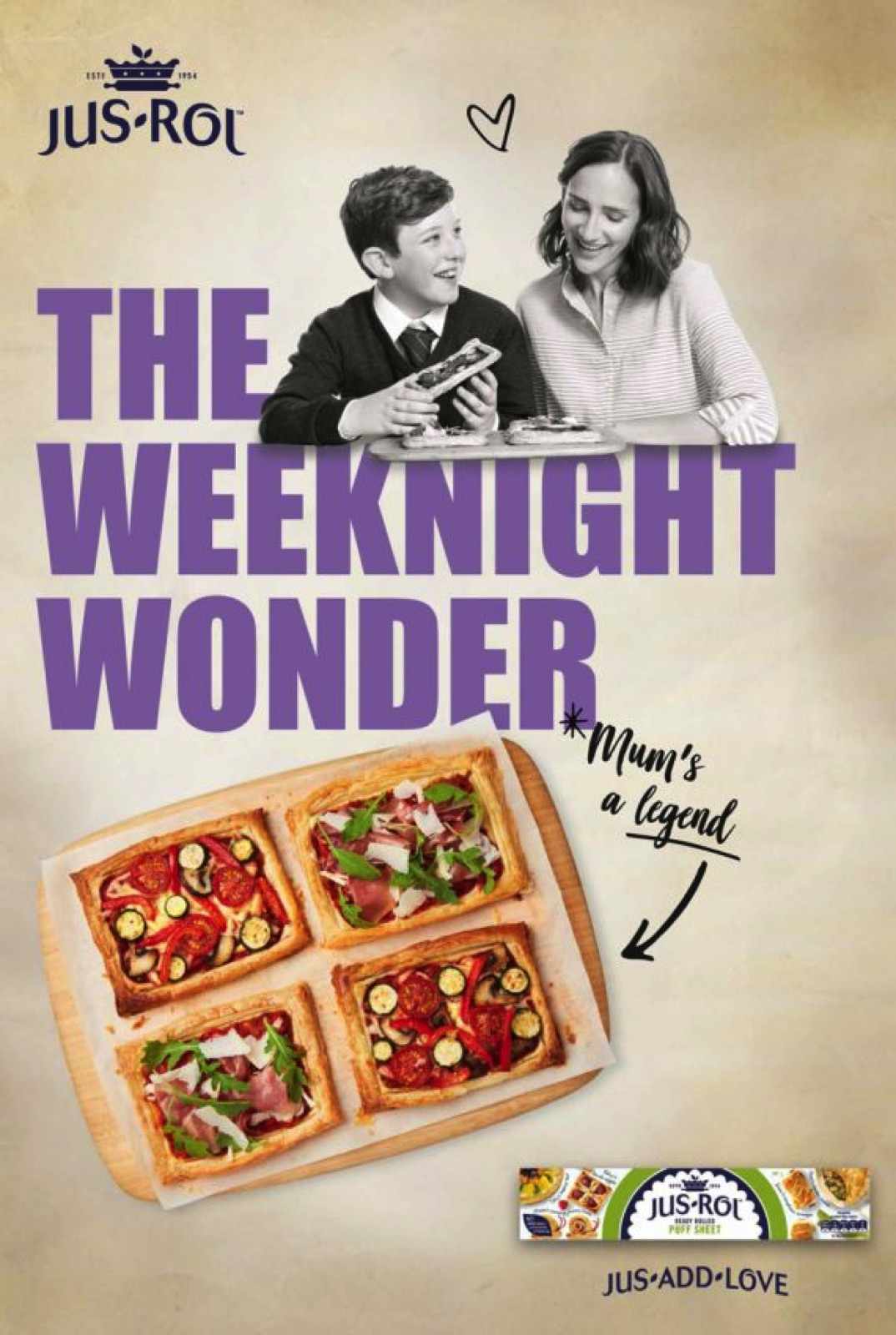 Advertisement by Space, United Kingdom Jus-Rol Print Ad - Jus-Add-Love