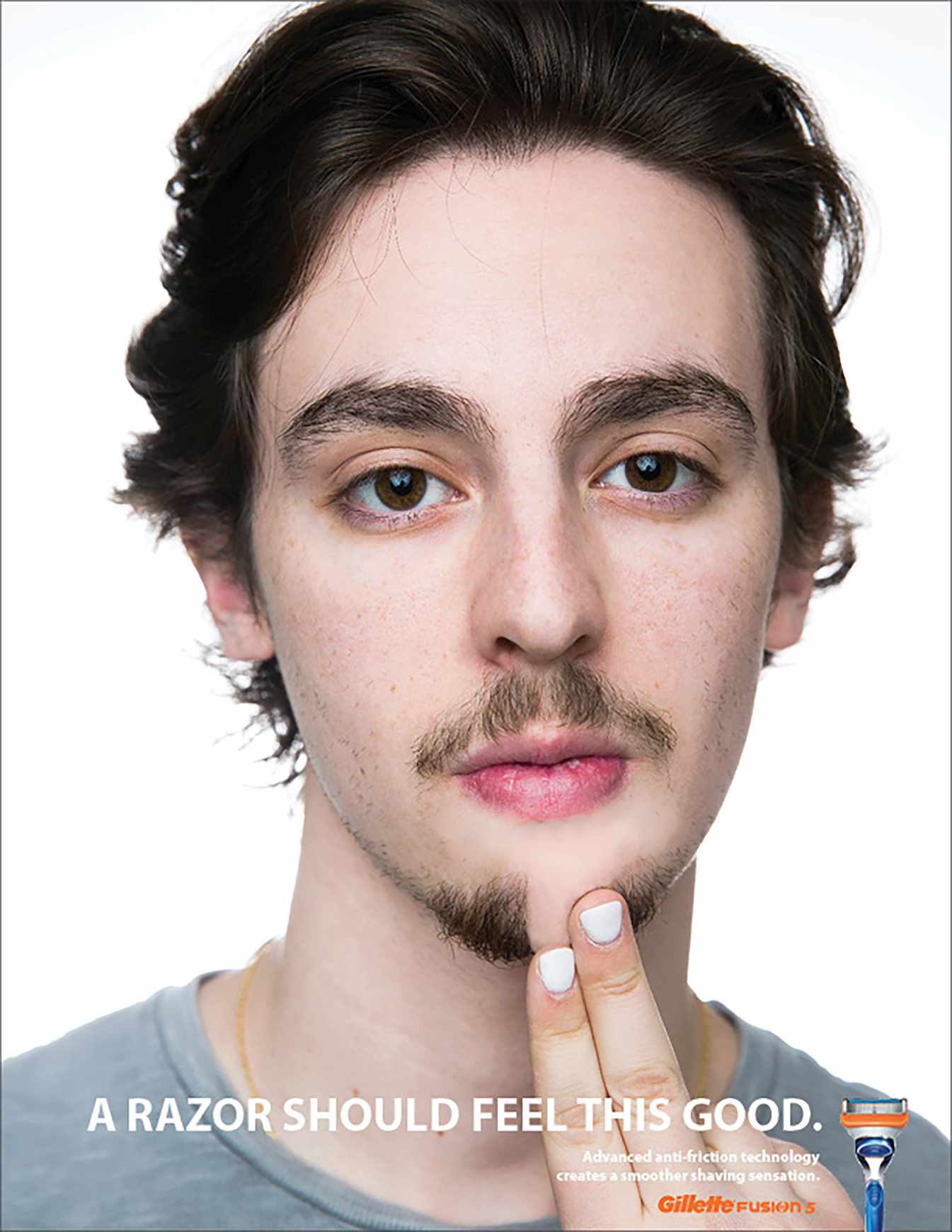 Gillette Print Ad - It Won't Feel Like A Razor - Justin  