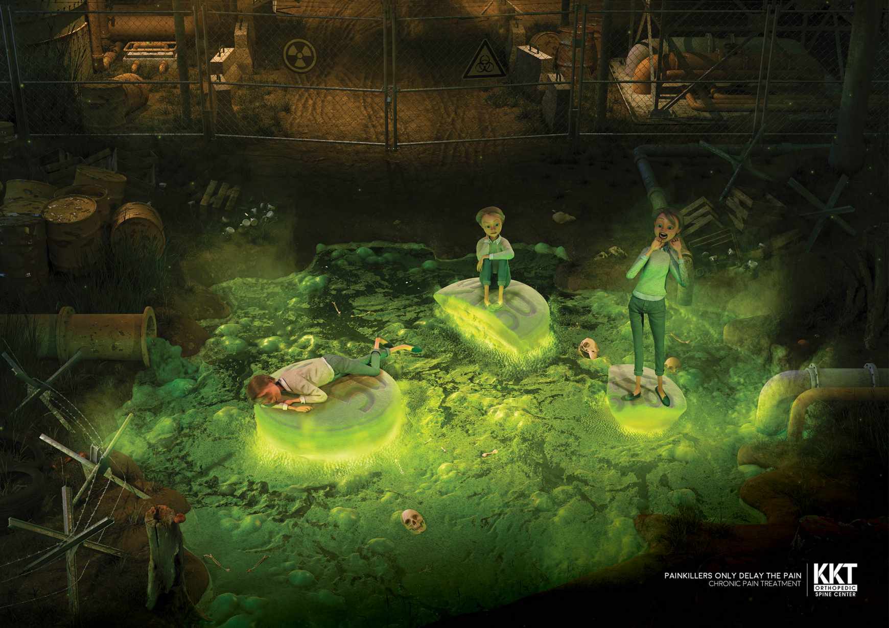 KKT Orthopedic Spine Centre Print Ad - Painkillers - Toxic Waste 
