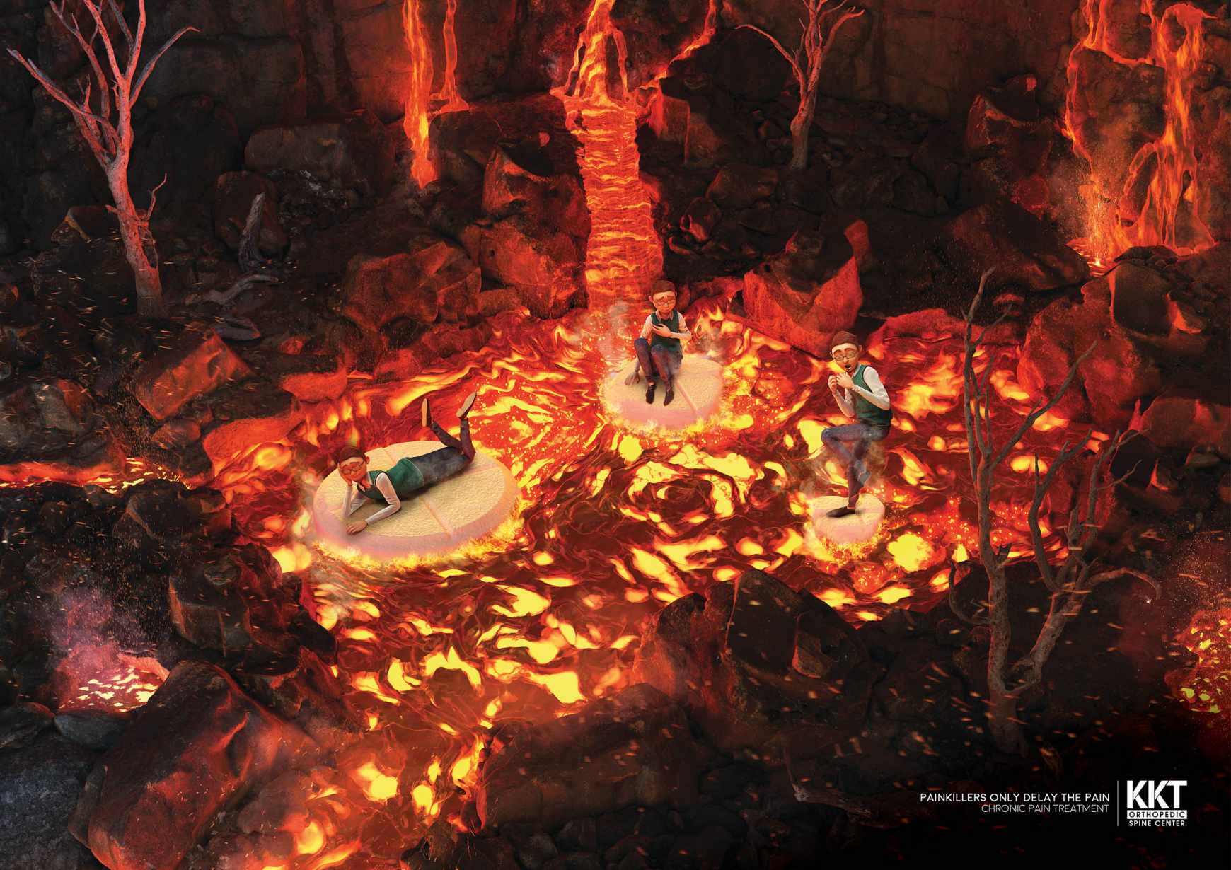 KKT Orthopedic Spine Centre Print Ad - Painkillers - Lava