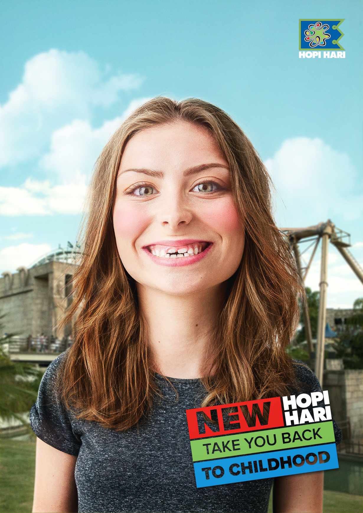 Advertisement by Faculdade São Luís, Brazil Hopi Hari Theme Park Print Ad - Take you Back to Childhood