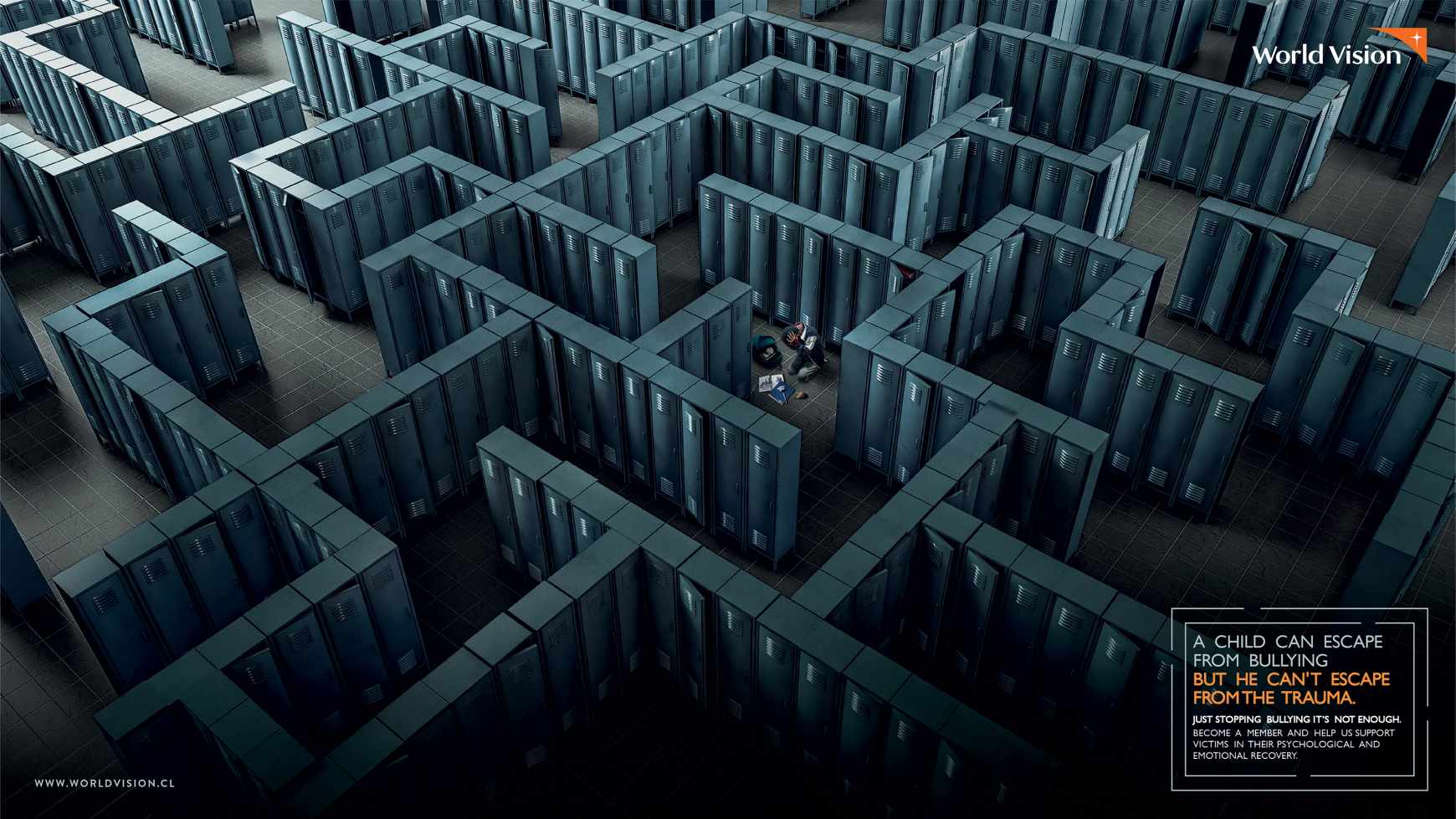 World Vision Print Ad - A Child Can Escape From Bullying But He Can't Escape From The Trauma, 3
