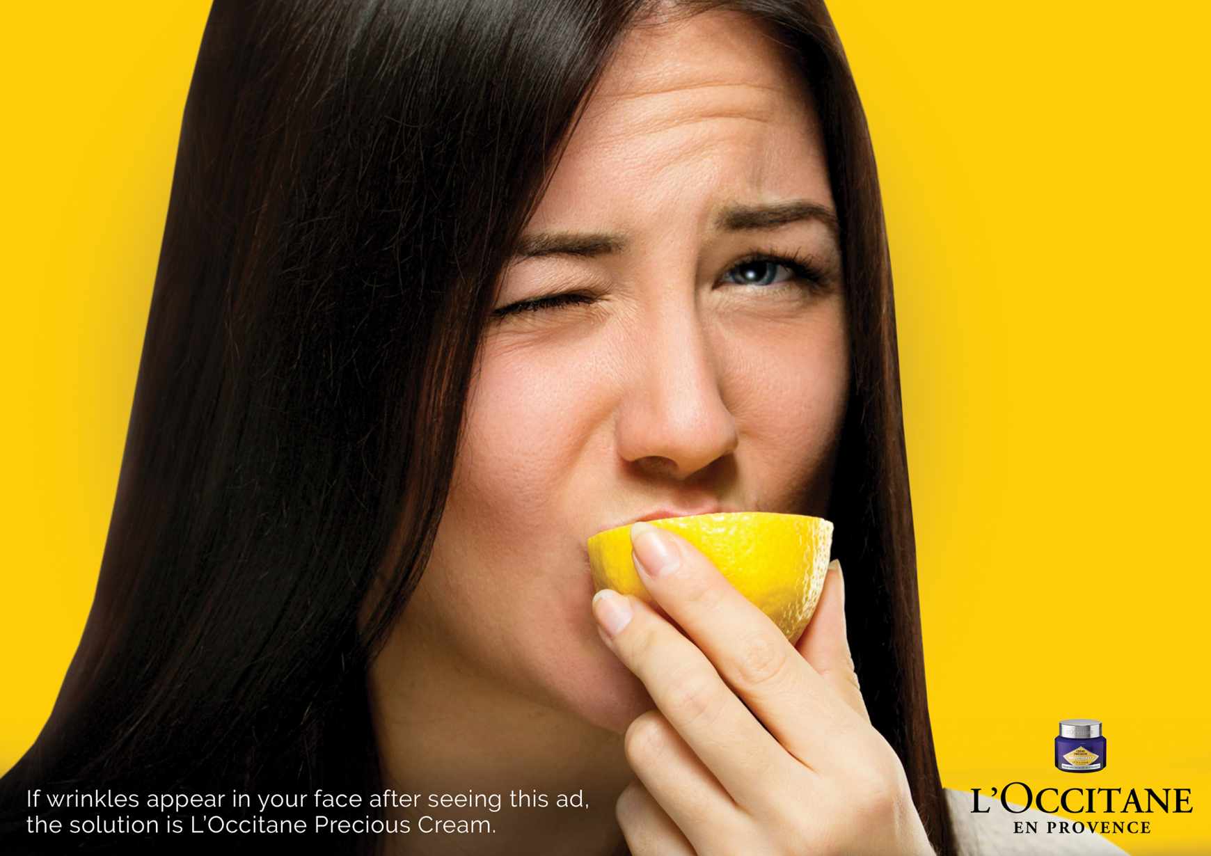 L'Occitane Print Ad - Face Wrinkle - Lemon