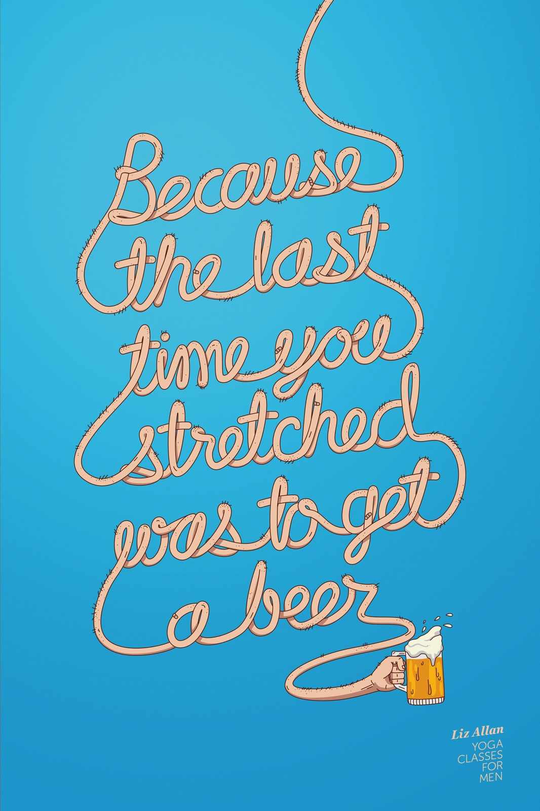 Liz Allan Yoga Print Ad - Beer