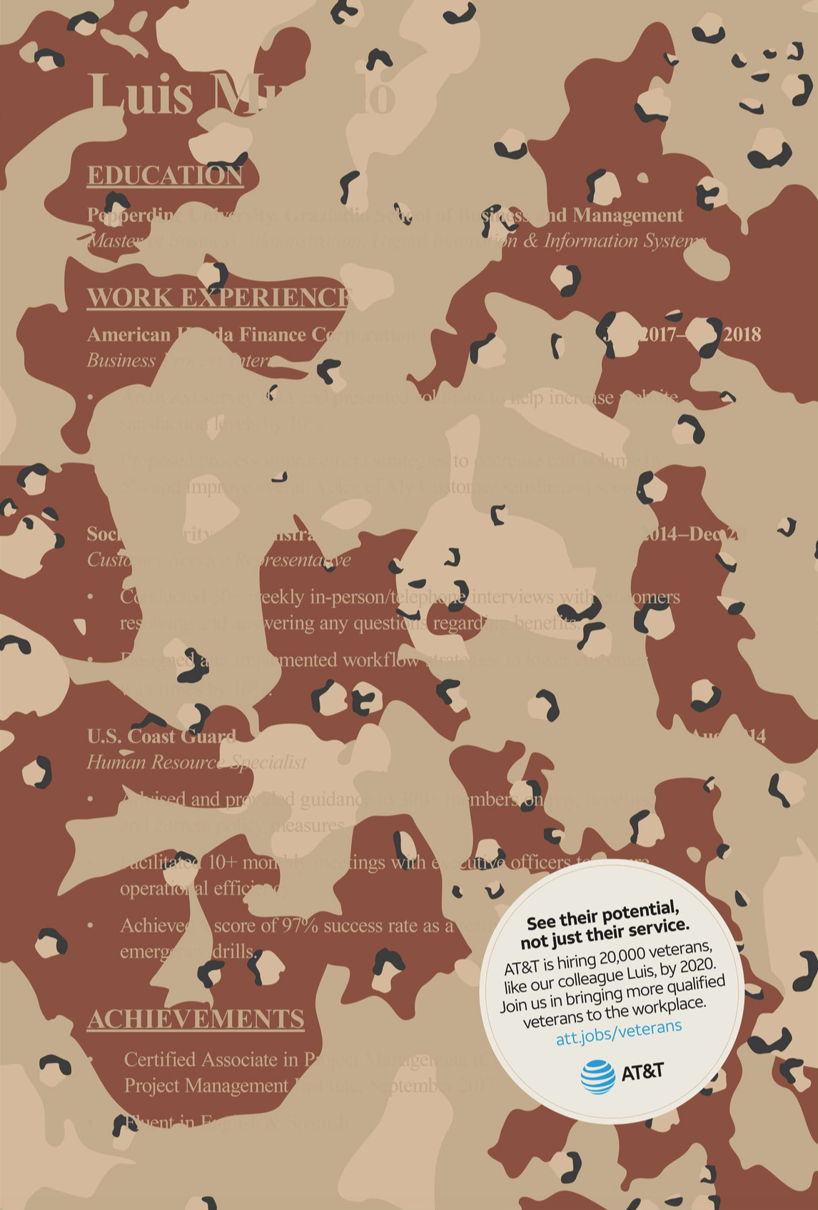 AT&amp;T Outdoor Ad - Camouflage Resume 