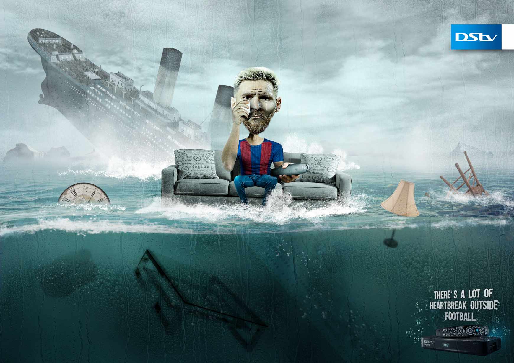 DStv Print Ad - Messi Heartbreak