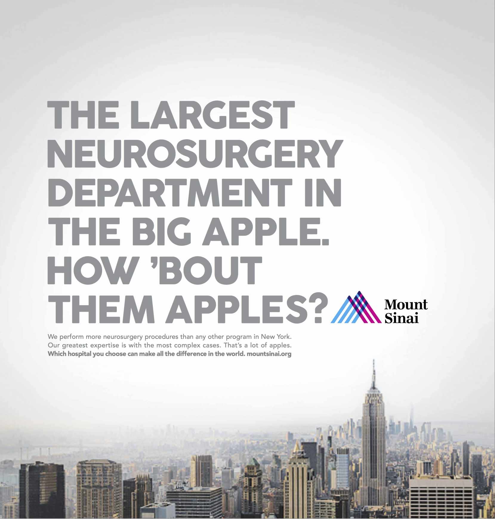 Mount Sinai Print Ad - The Big Apple