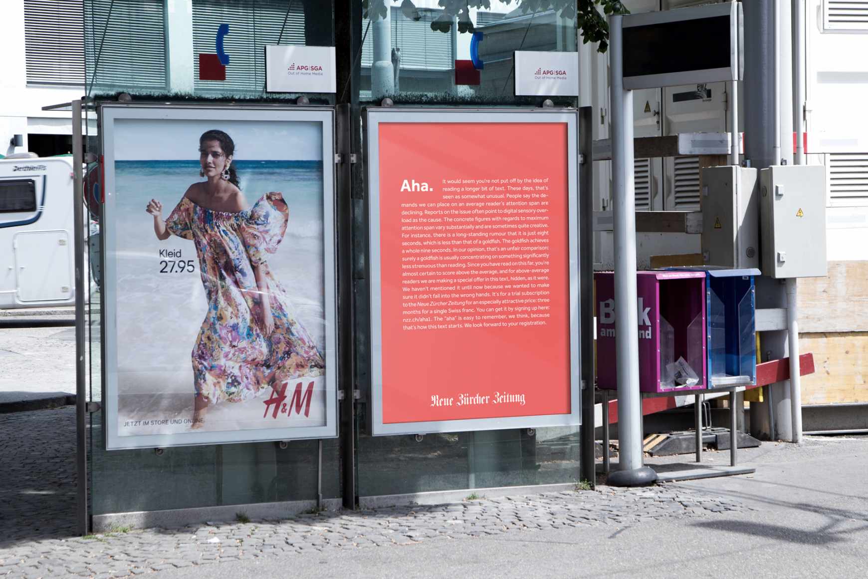 Neue Zürcher Zeitung Outdoor Ad - Aha