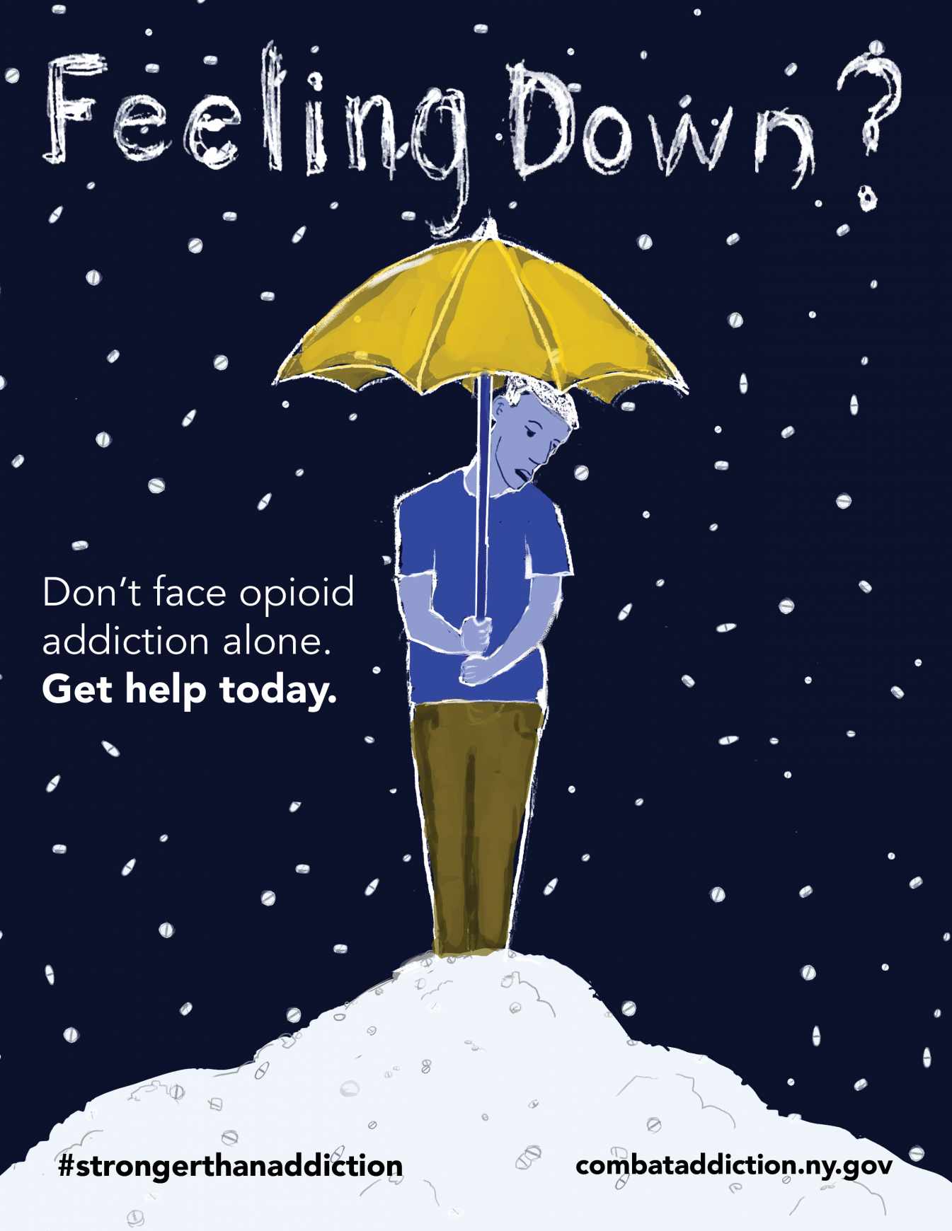 Combat Addiction Print Ad - Feeling Down? 