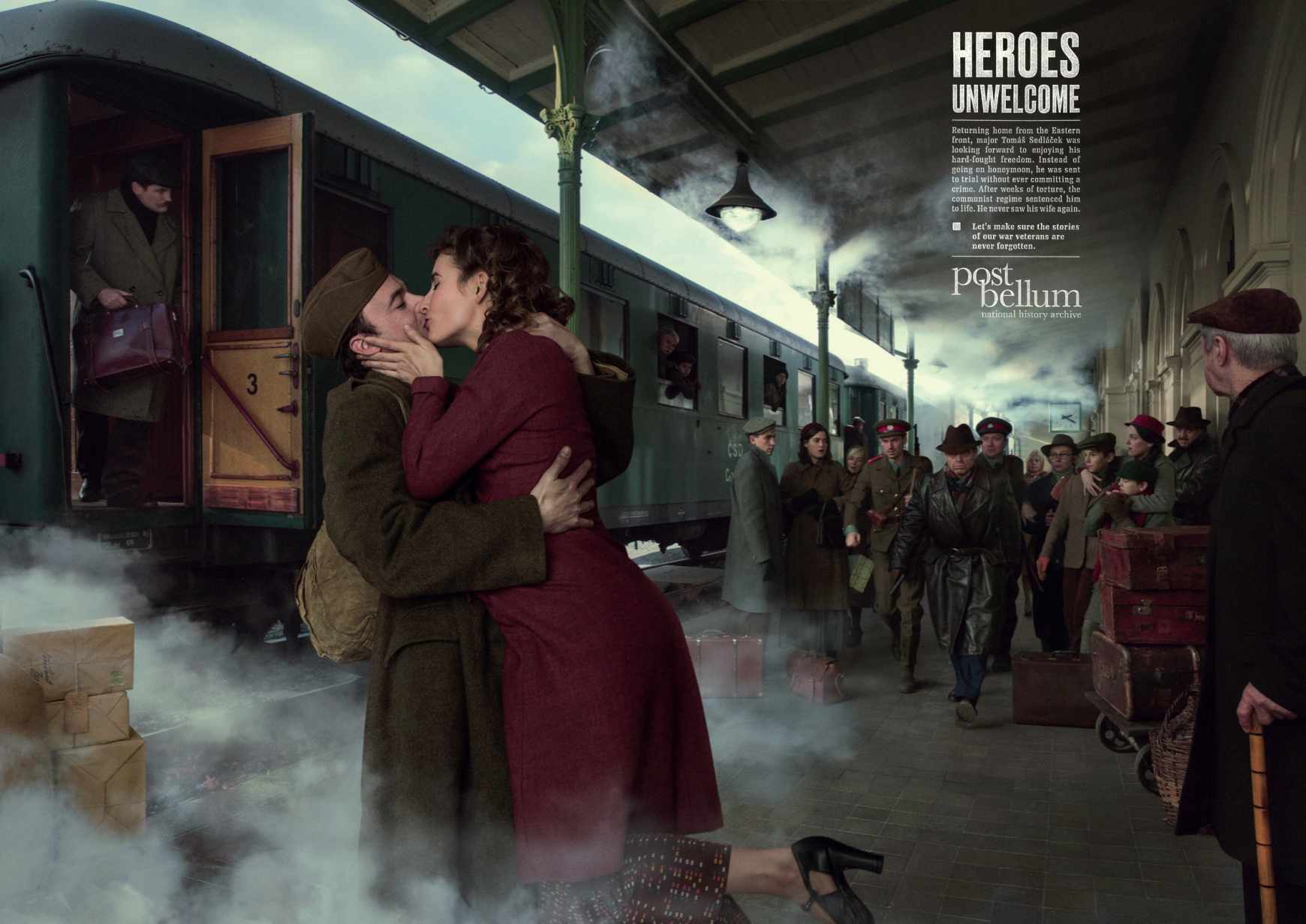 Post Bellum Print Ad - Heroes Unwelcome - Train Station 