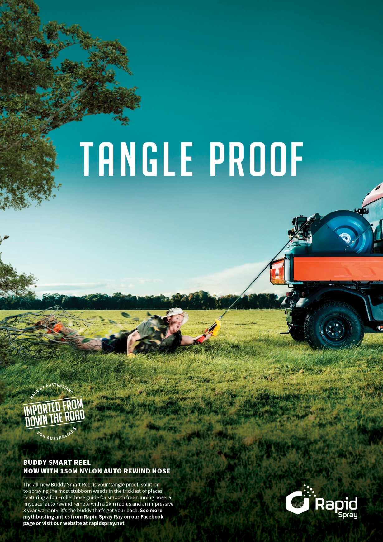 Advertisement by Redhanded, Australia Rapid Spray Print Ad - Tangle Proof