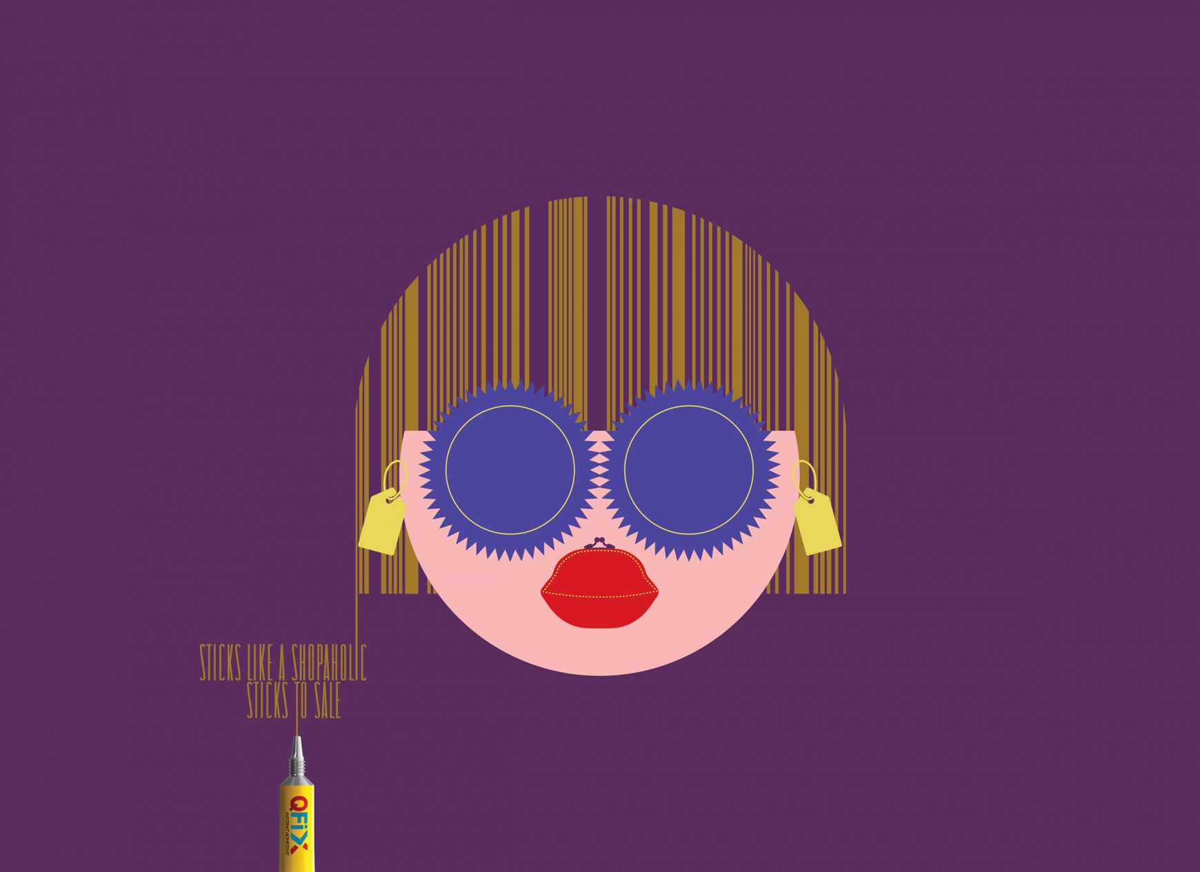 Qfix Print Ad - Sticks Like - Shopaholic