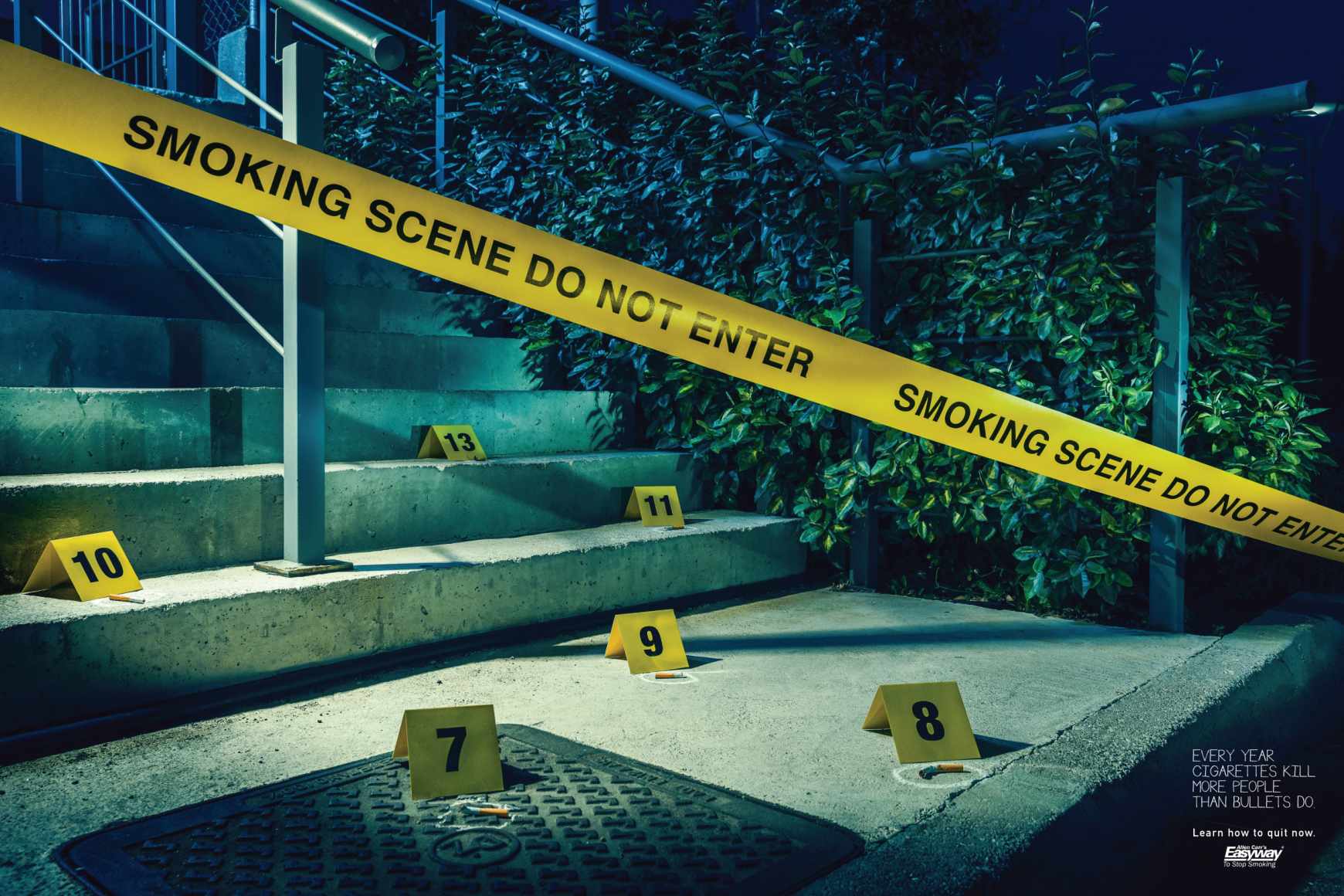 Allen Carr Print Ad - Smoking Scene - Stairs