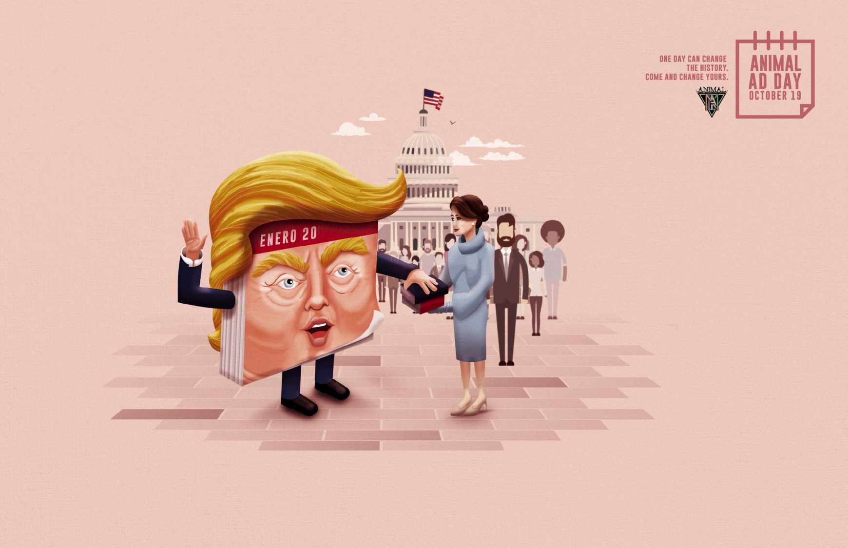 Animal Ad Day School Print Ad - Trump