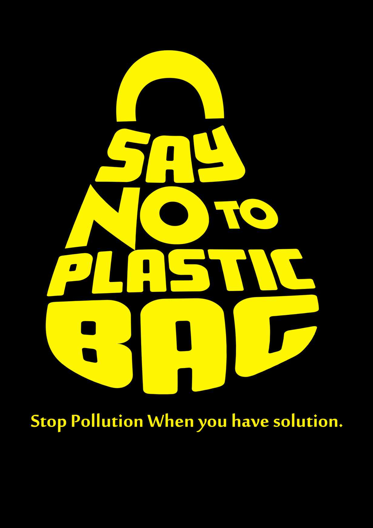 Say No To Plastic Bags Say No To Plastic Bags On Brick Background