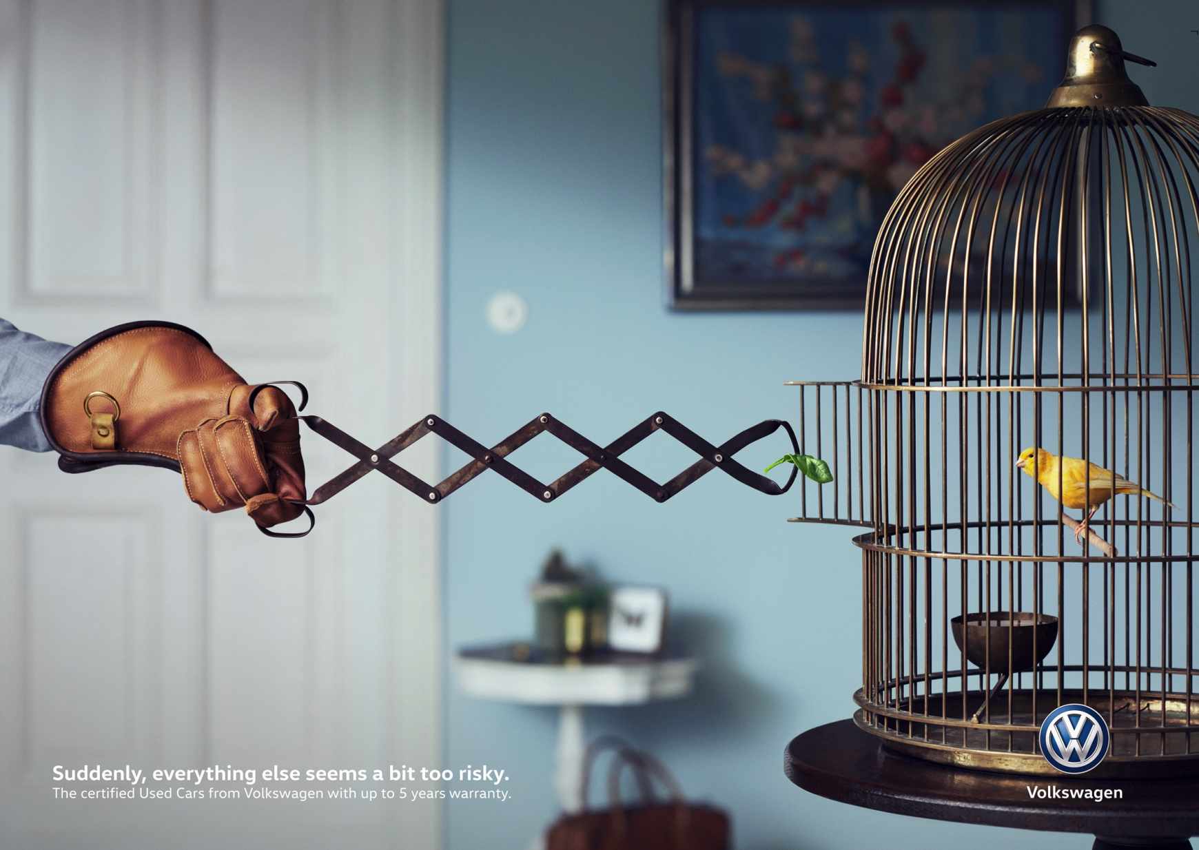 Advertisement by DDB, Germany Volkswagen Print Ad - A Bit Too Risky - Bird