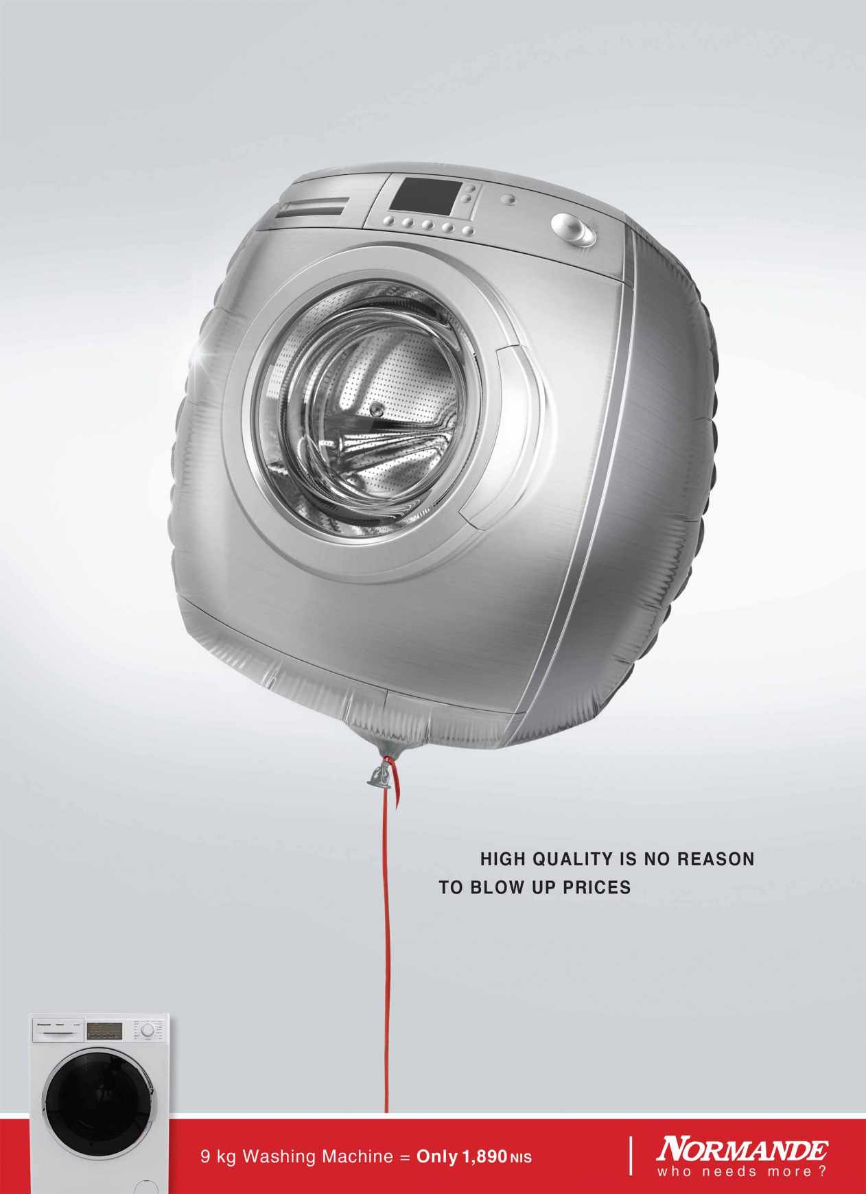 Normande Print Ad - Washing Machine Balloon