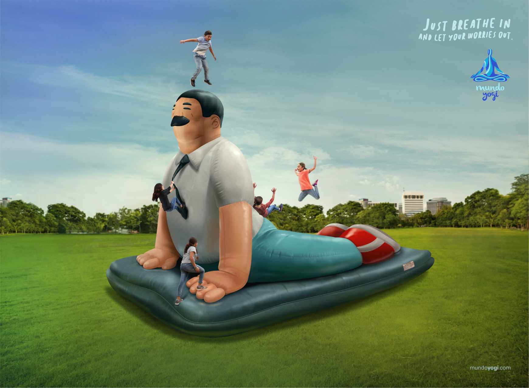 Mundo Yogi Print Ad - Yoga Inflatable Man 