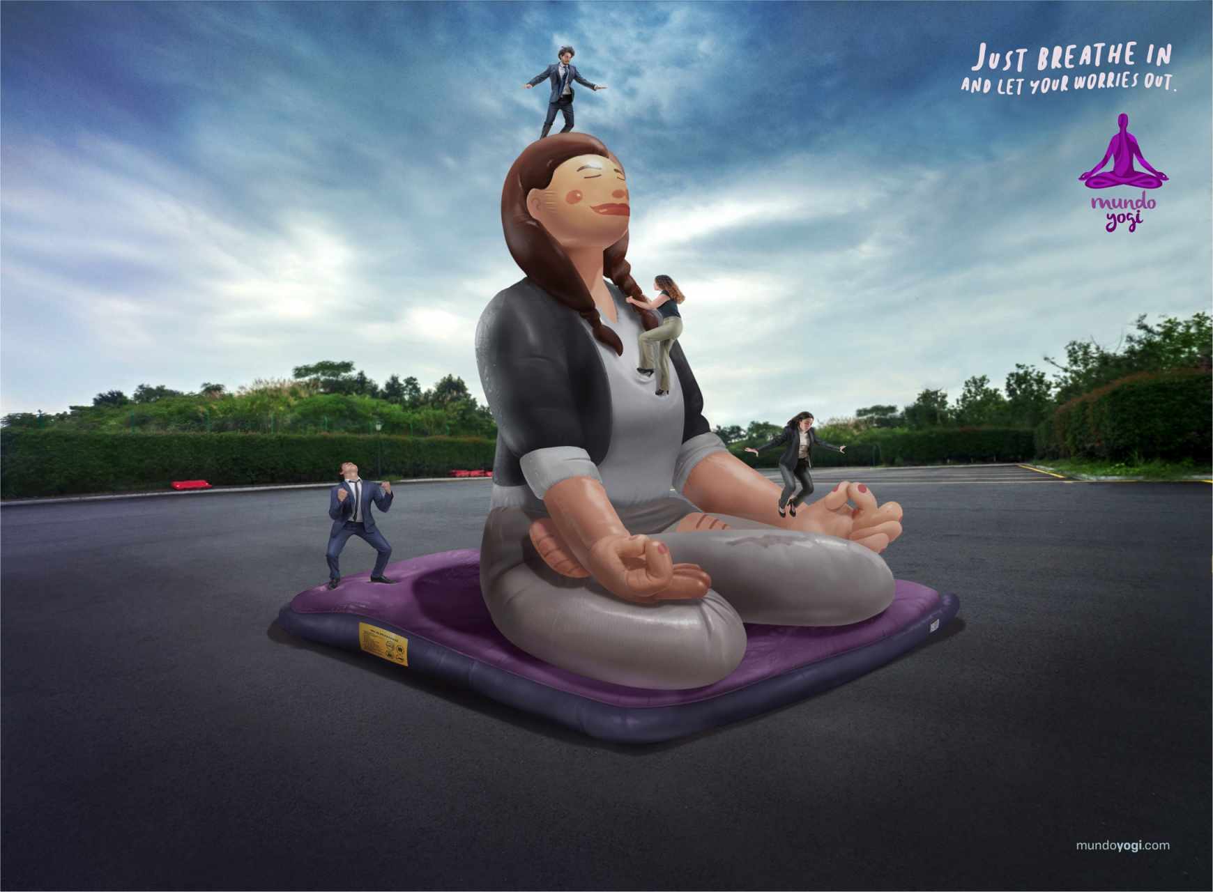 Mundo Yogi Print Ad - Yoga Inflatable Woman