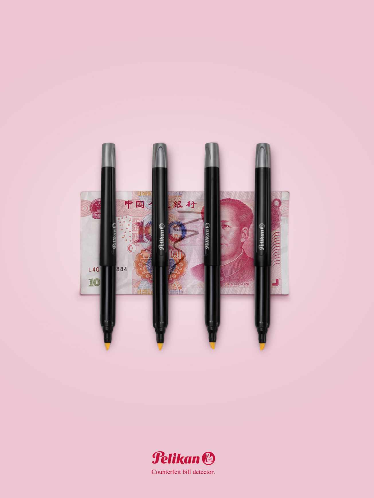 Pelikan Print Ad - Bills detector - Yuan